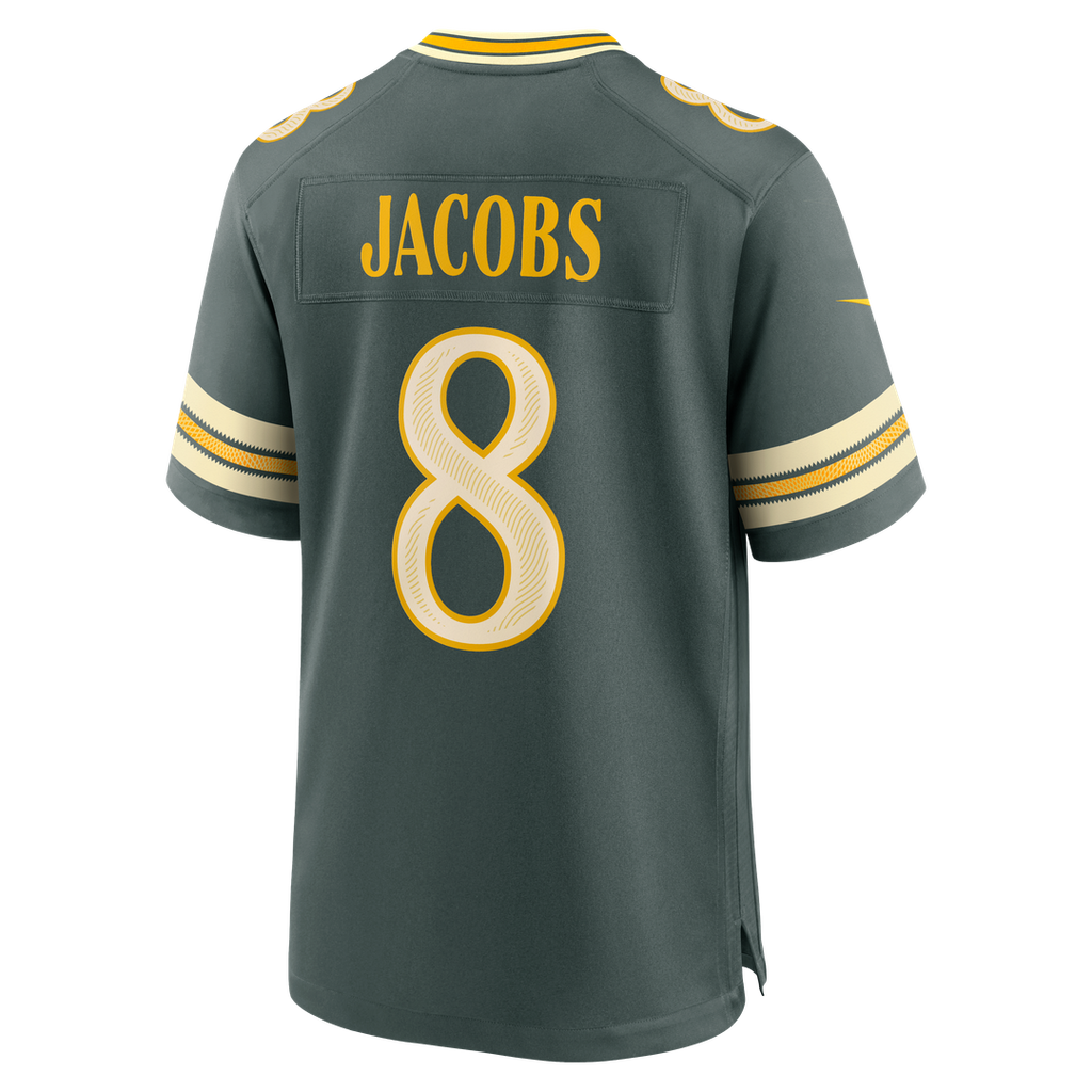 Green Bay Packers Josh Jacobs Green 2026 Rivalries Collection Game Jersey product image 3, provided for visual reference and