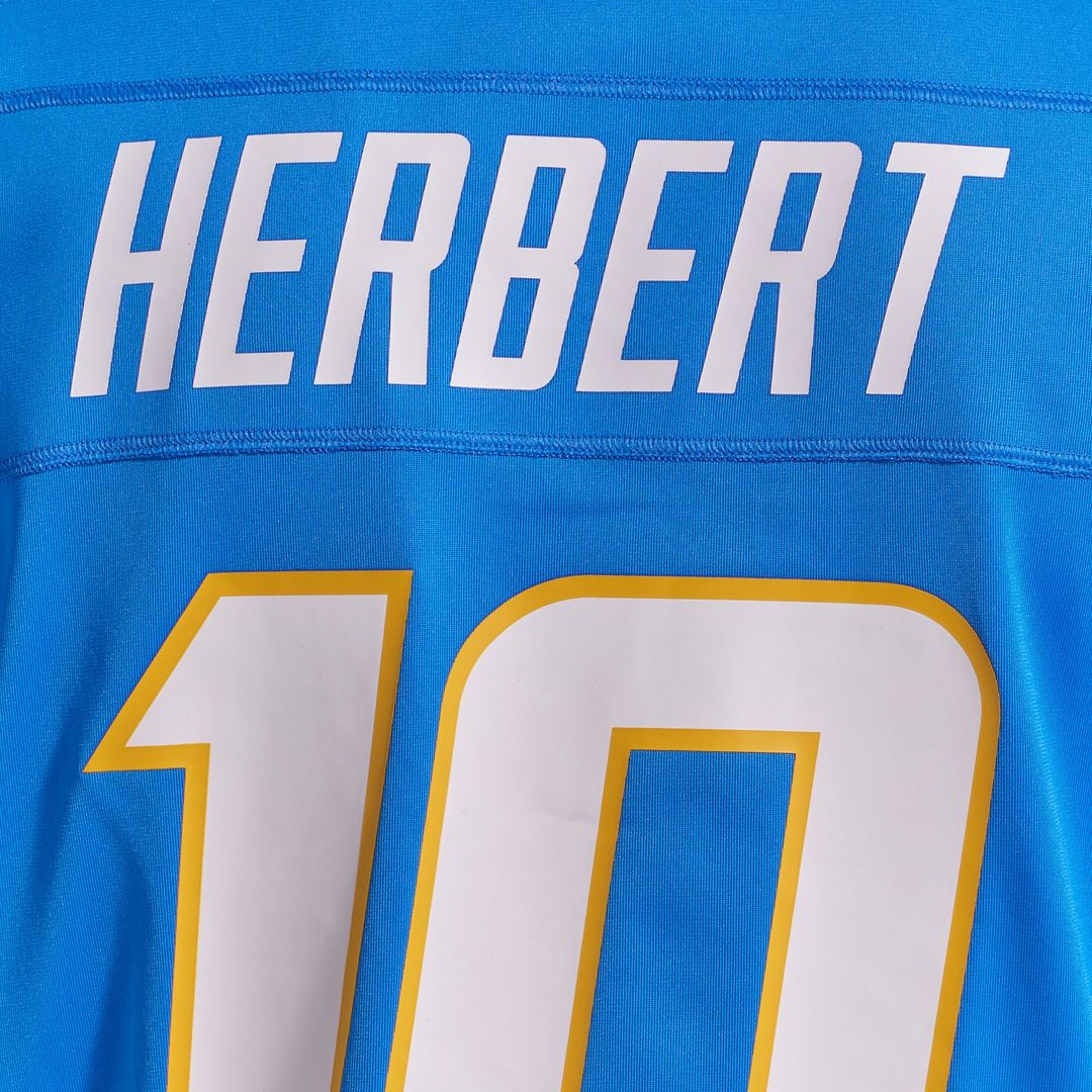 Los Angeles Chargers Justin Herbert Powder Blue Player Game Jersey product image 24, provided for visual reference and