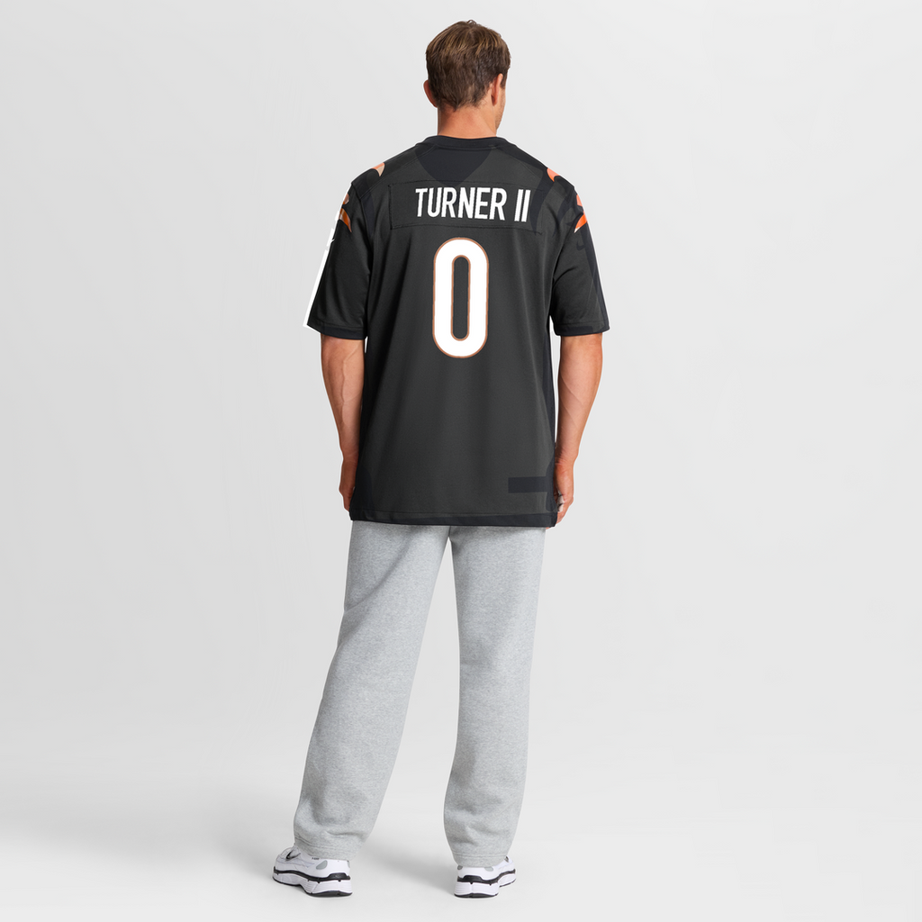 Cincinnati Bengals DJ Turner II Black Team Game Jersey product image 3, provided for visual reference and product detail
