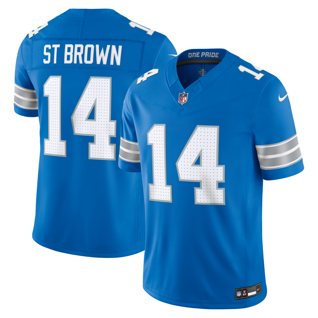 Detroit Lions Amon-Ra St. Brown White Vapor F.U.S.E. Stitched Limited Jersey product image 7, provided for visual reference