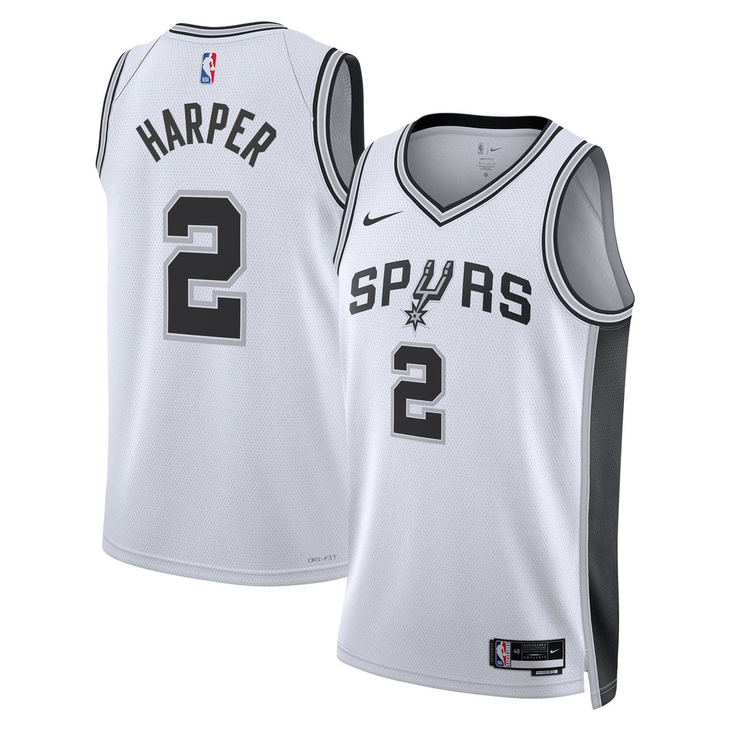 Dylan Harper San Antonio Spurs 2025 Swingman Association Jersey - White - Youth product image 2, provided for visual