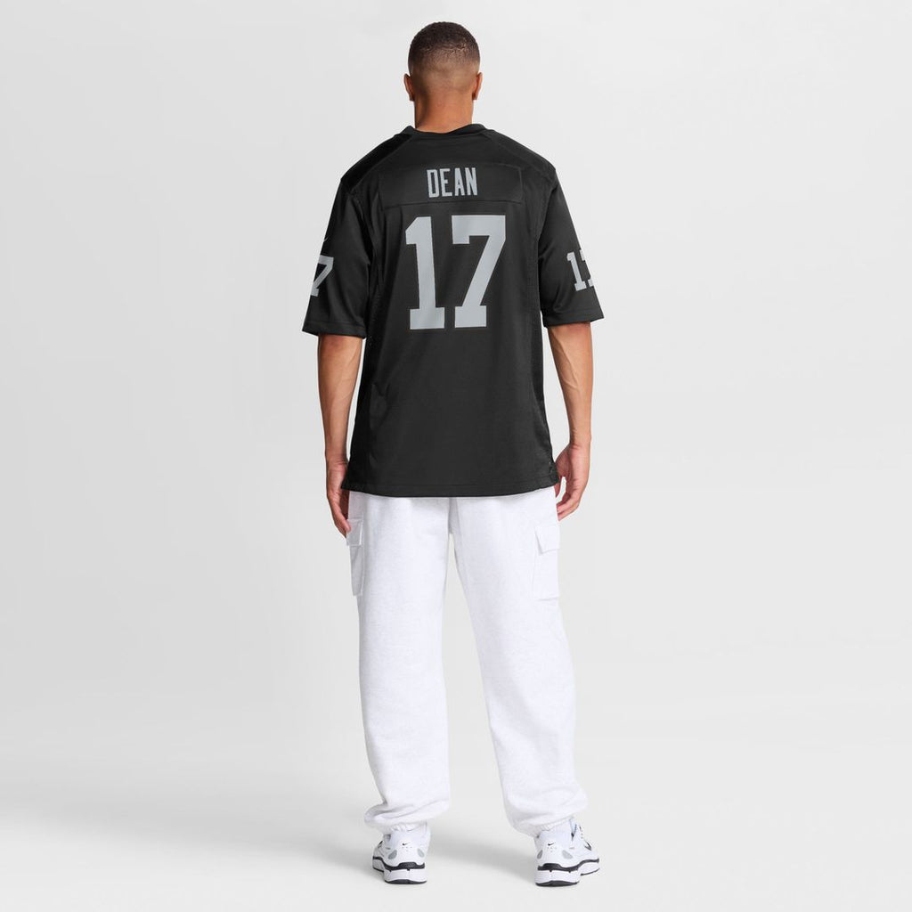 Las Vegas Raiders Nakobe Dean Black Team Game Jersey product image 5, provided for visual reference and product detail review