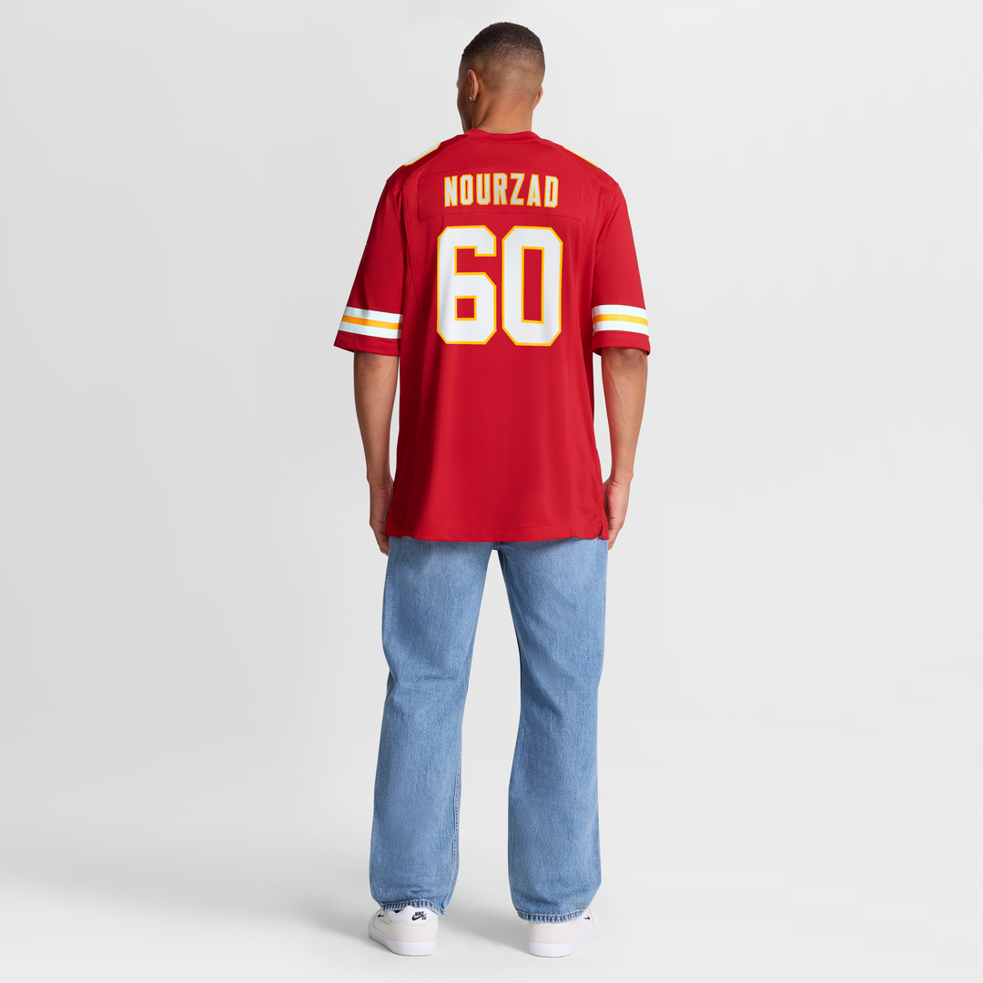 Kansas City Chiefs Hunter Nourzad Red Game Jersey product image 8, provided for visual reference and product detail review