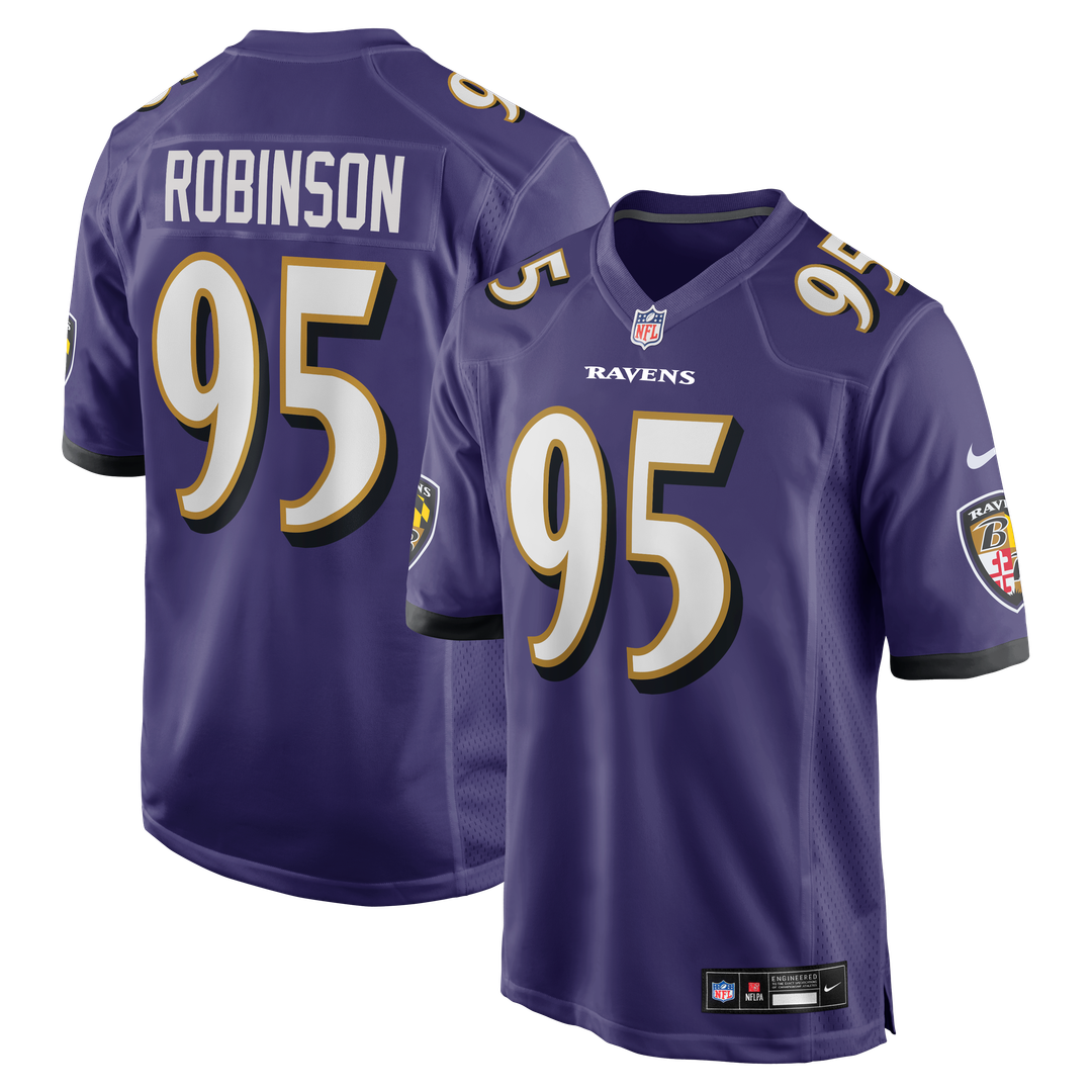 Baltimore Ravens Tavius Robinson Purple Team Game Jersey product image 1, provided for visual reference and product detail