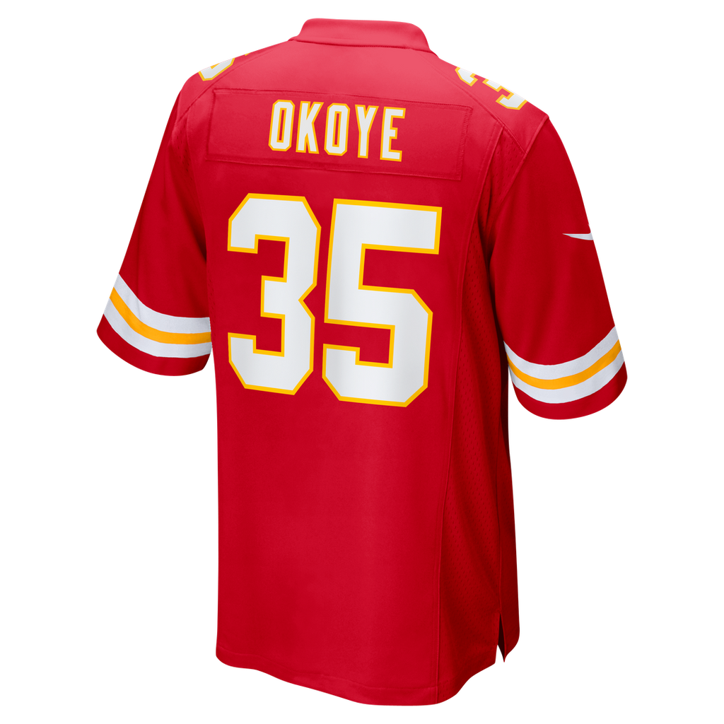 Kansas City Chiefs Christian Okoye Red Game Retired Player Jersey product image 3, provided for visual reference and product