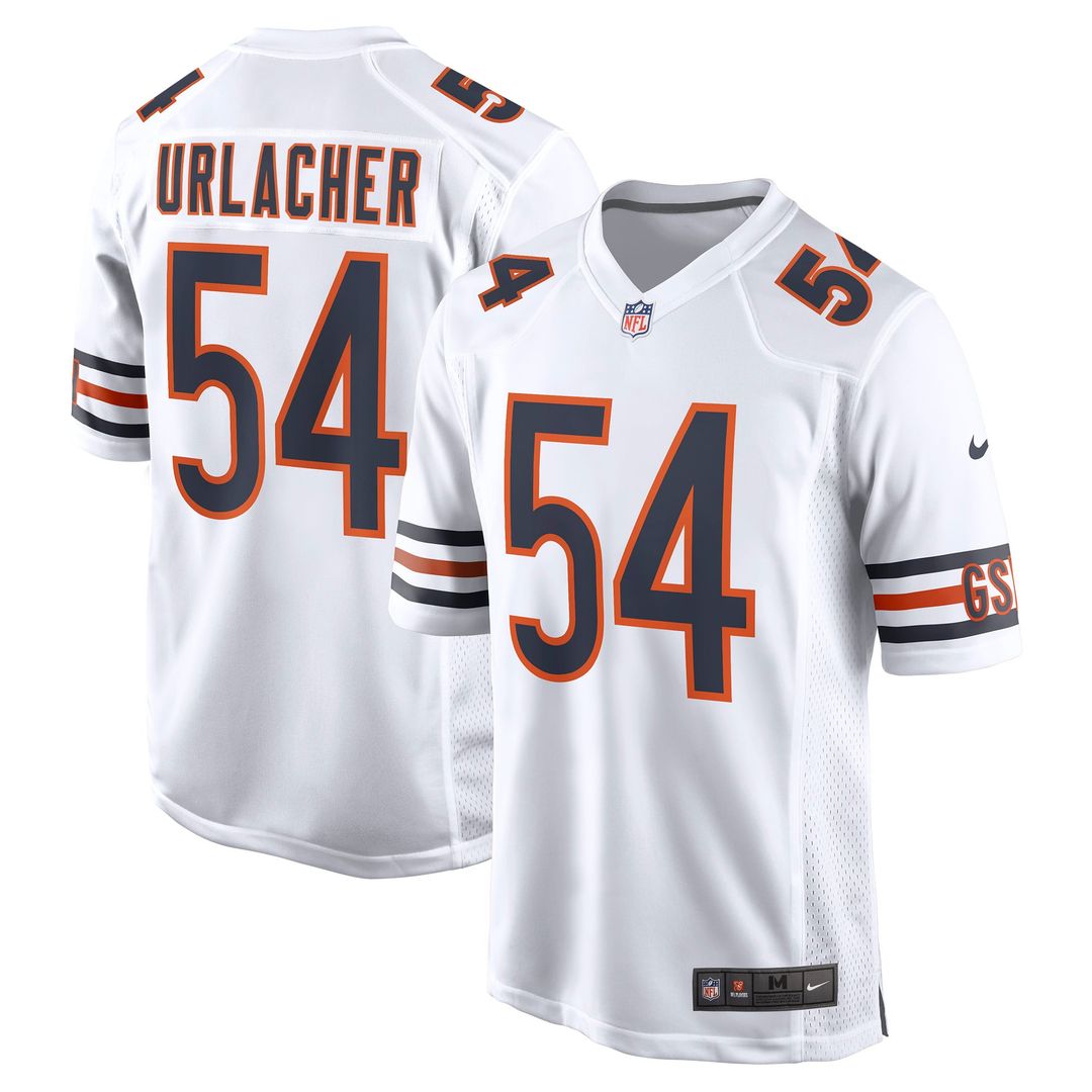 Chicago Bears Brian Urlacher White Retired Player Game Jersey product image 1, provided for visual reference and product