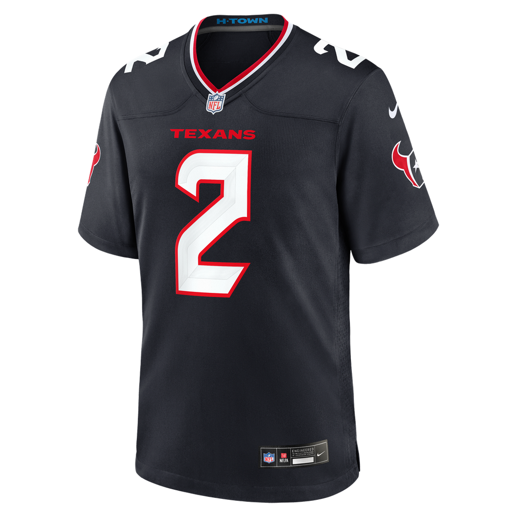Houston Texans Calen Bullock Navy Team Game Jersey product image 2, provided for visual reference and product detail review