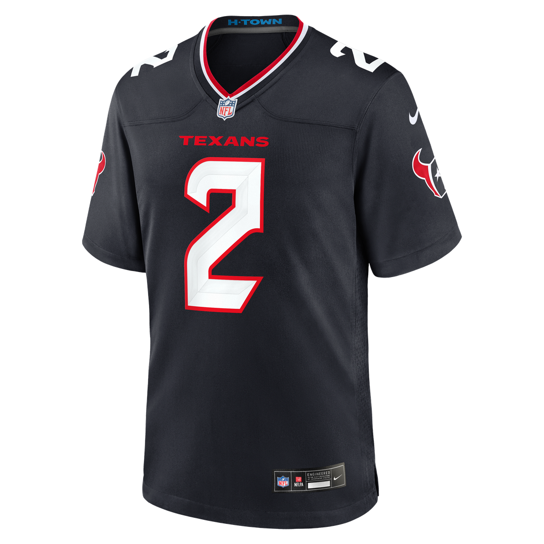 Houston Texans Calen Bullock Navy Team Game Jersey product image 2, provided for visual reference and product detail review