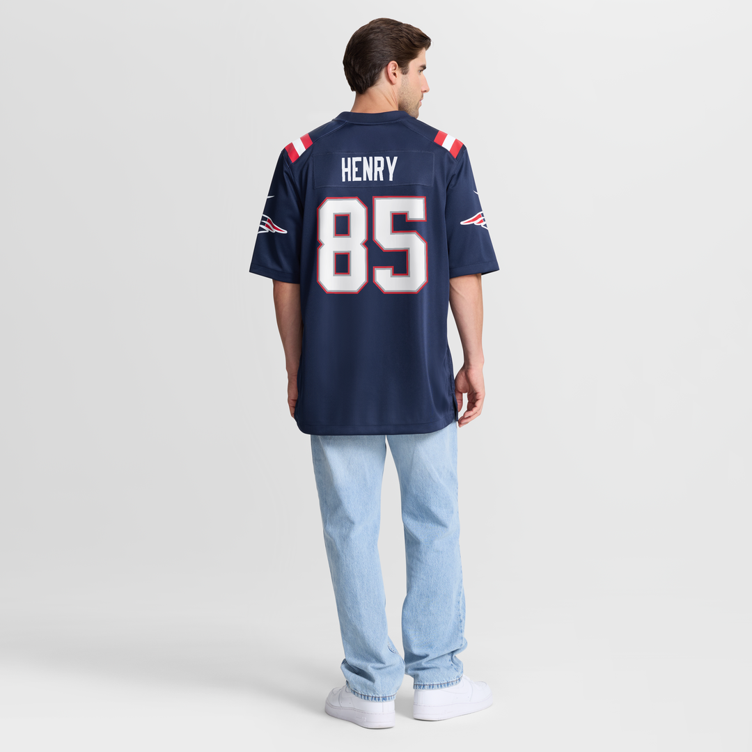 New England Patriots Hunter Henry Navy Team Game Jersey product image 8, provided for visual reference and product detail