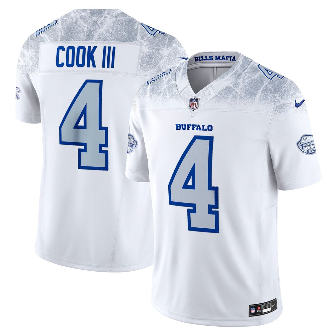 Buffalo Bills James Cook III White Rivalries Collection Stitched Limited Jersey product image 1, provided for visual