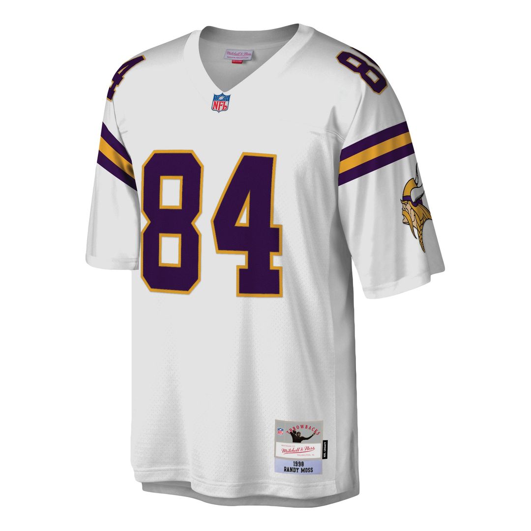 Minnesota Vikings Randy Moss White Legacy Replica Jersey product image 5, provided for visual reference and product detail