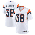 Denver Broncos Jaleel McLaughlin White Game Jersey product image 1, provided for visual reference and product detail review