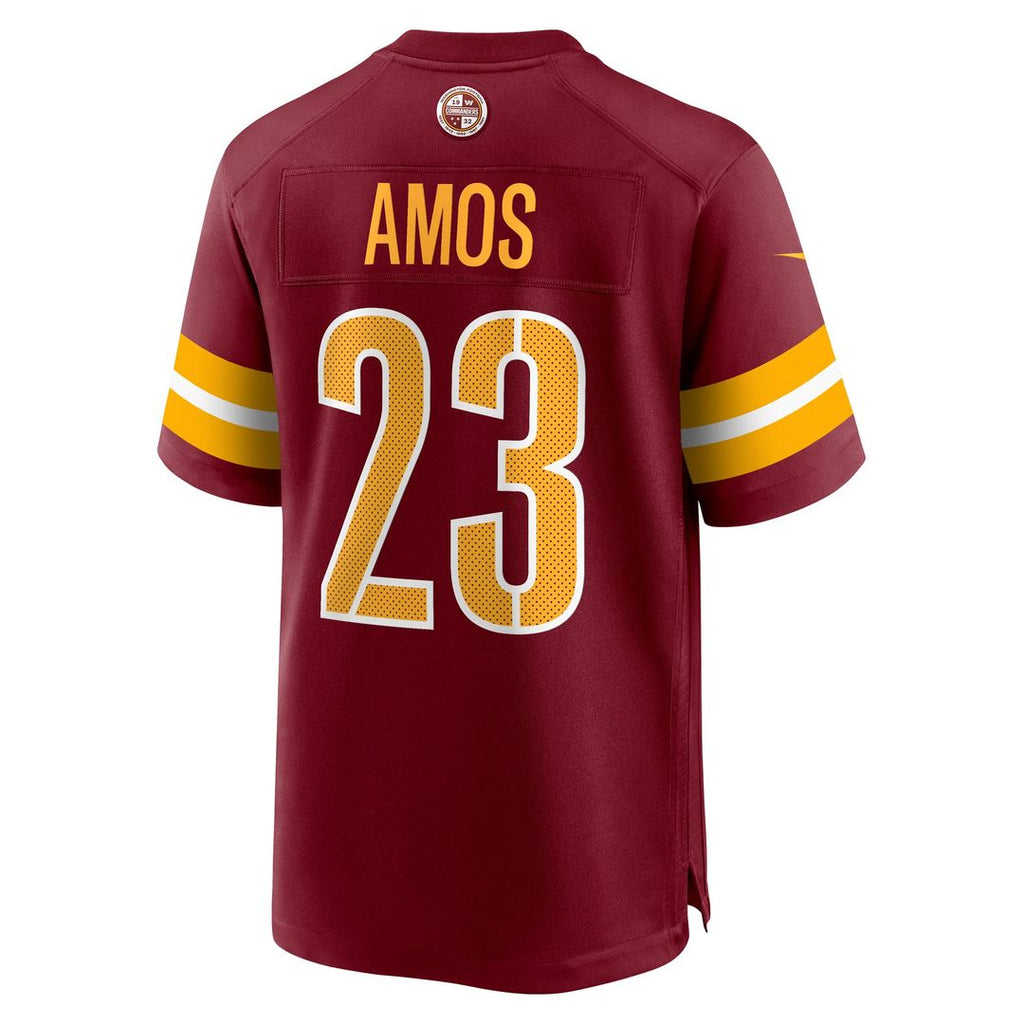 Washington Commanders Trey Amos Burgundy Team Game Jersey product image 3, provided for visual reference and product detail