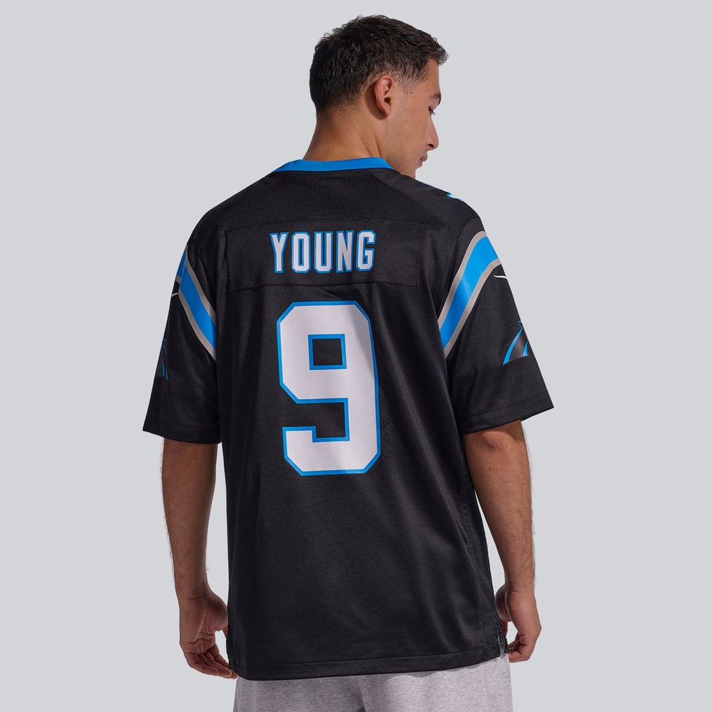 Carolina Panthers Bryce Young Black Team Game Jersey product image 3, provided for visual reference and product detail review