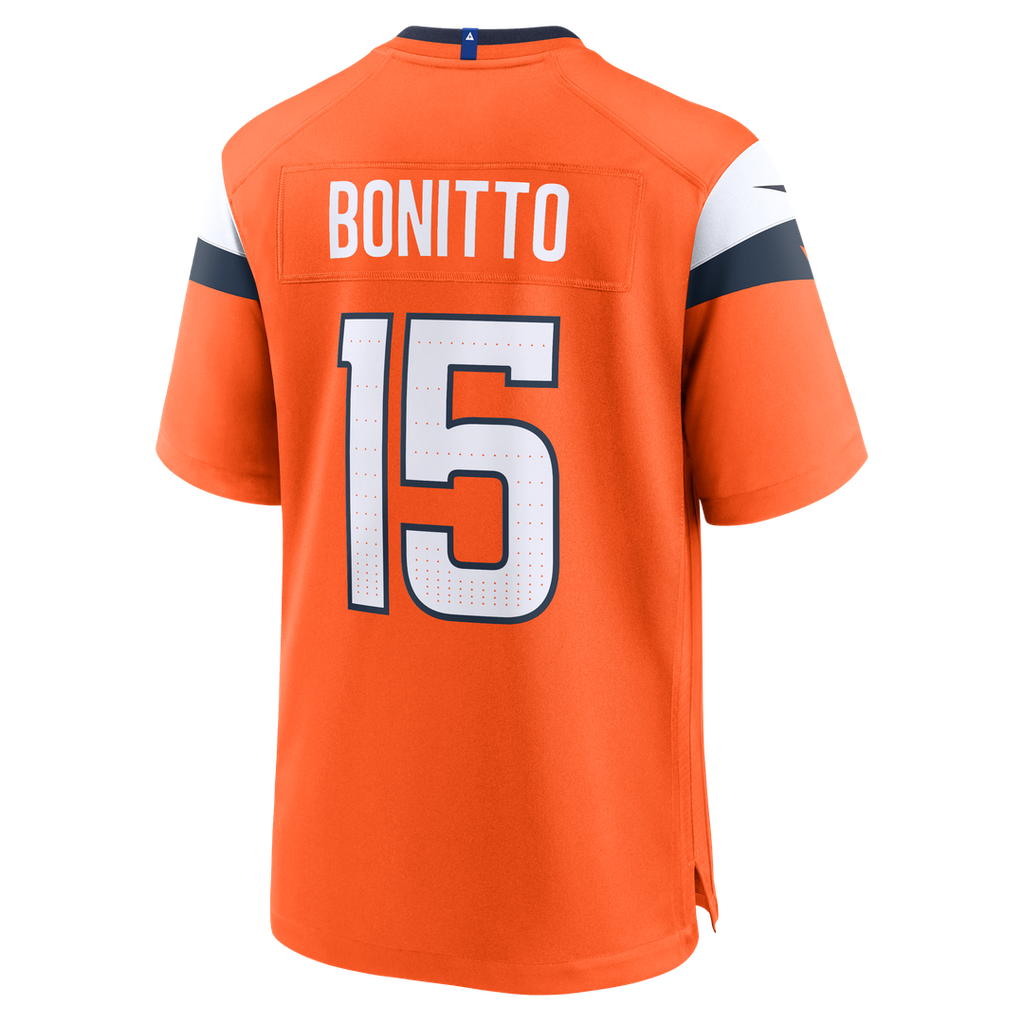 Denver Broncos Nik Bonitto Orange Team Game Jersey product image 11, provided for visual reference and product detail review