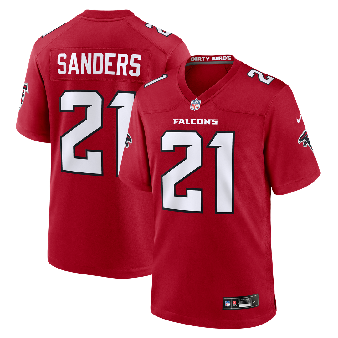 Atlanta Falcons Deion Sanders Red Retired Player Game Jersey product image 1, provided for visual reference and product