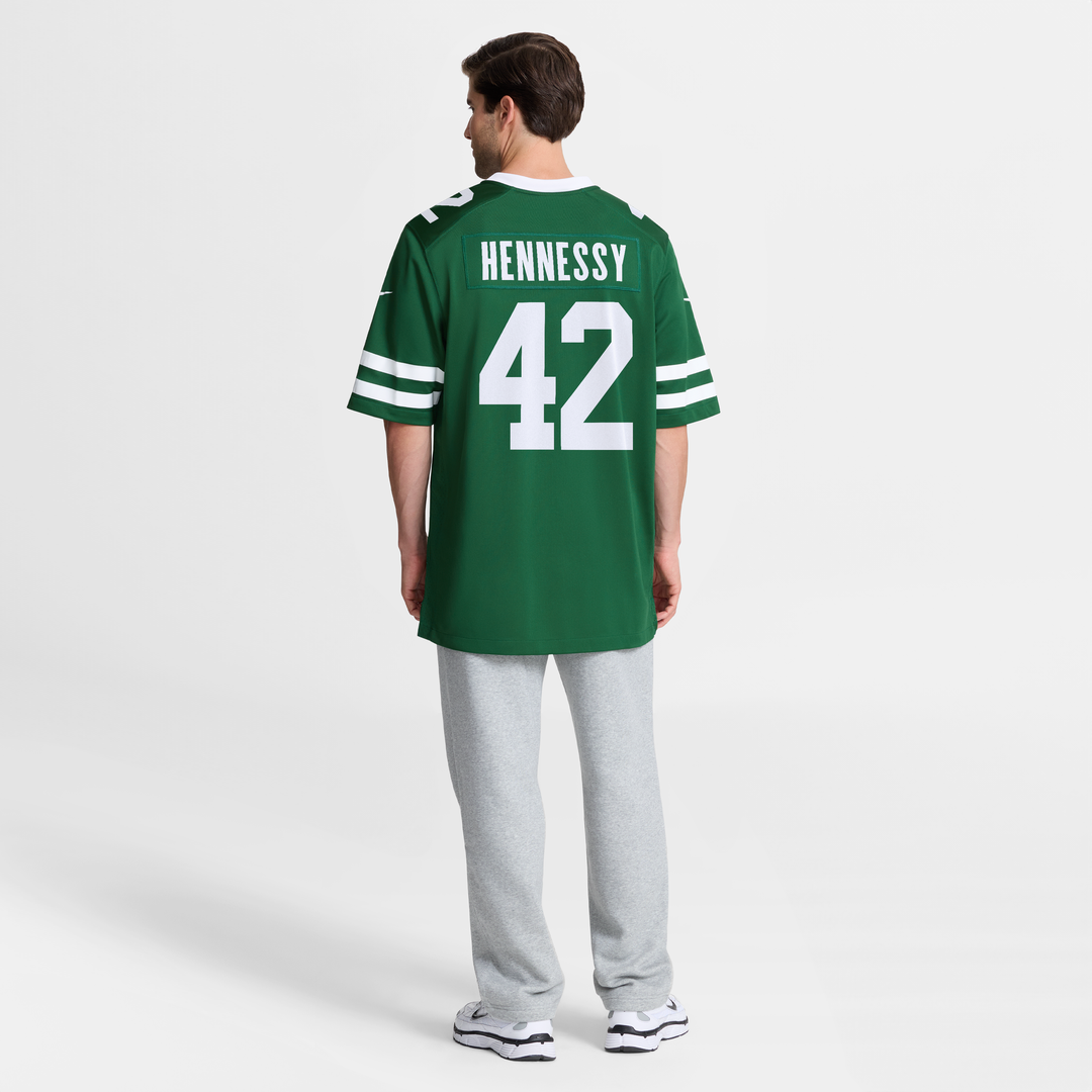 New York Jets Thomas Hennessy Legacy Green Team Game Jersey product image 8, provided for visual reference and product