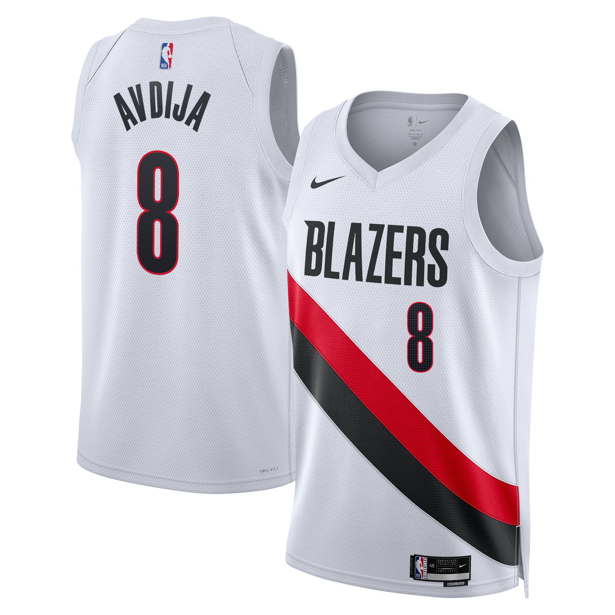 Deni Avdija Portland Trail Blazers Association Edition Replica Swingman Jersey - White - Unisex product image 2, provided