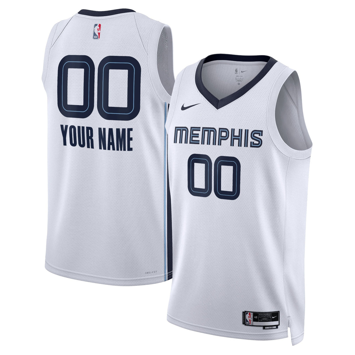 Memphis Grizzlies Association Swingman Basketball Jersey - Custom - Unisex product image 1, provided for visual reference