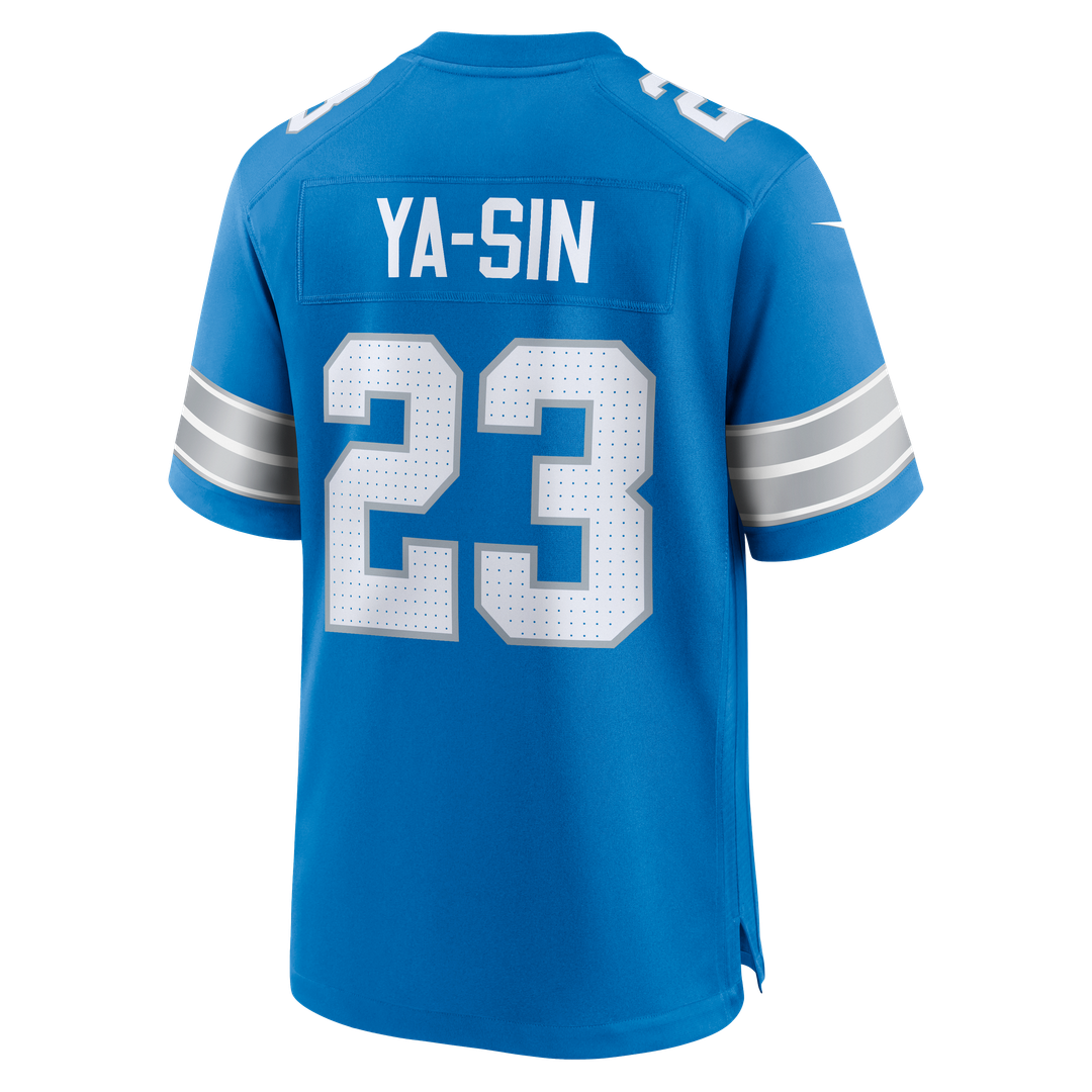 Detroit Lions Rock Ya-Sin Blue Team Game Jersey product image 3, provided for visual reference and product detail review