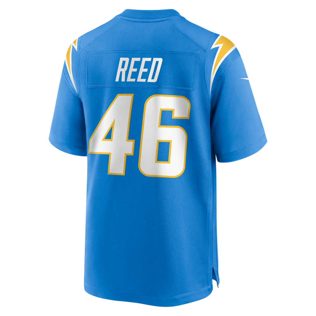 Los Angeles Chargers Nikko Reed Powder Blue Team Game Jersey product image 3, provided for visual reference and product