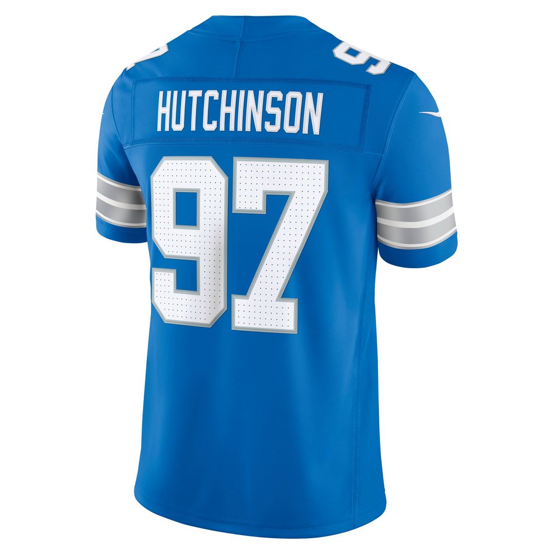 Detroit Lions Aidan Hutchinson Blue Team Vapor F.U.S.E. Stitched Limited Jersey product image 6, provided for visual
