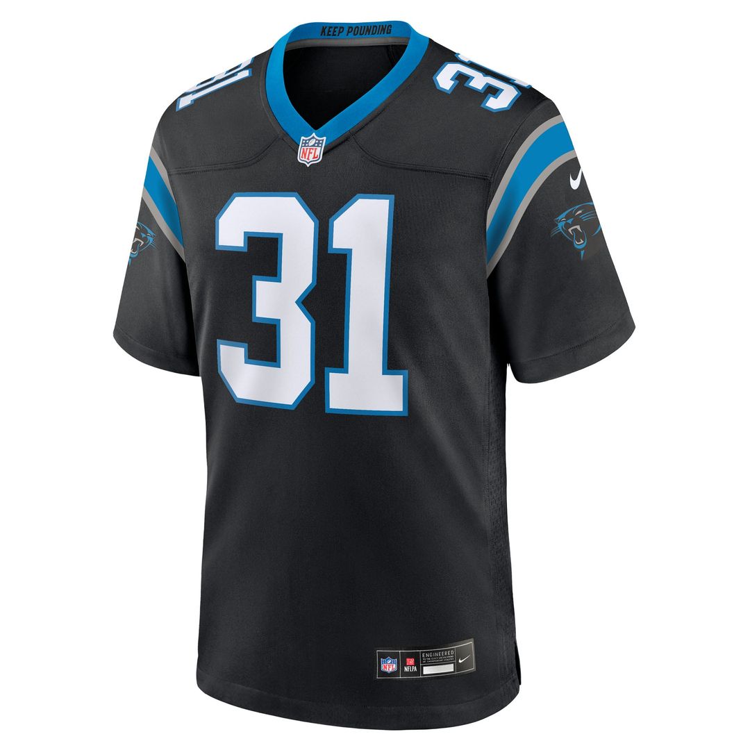 Carolina Panthers Corey Thornton Black Team Game Jersey product image 2, provided for visual reference and product detail