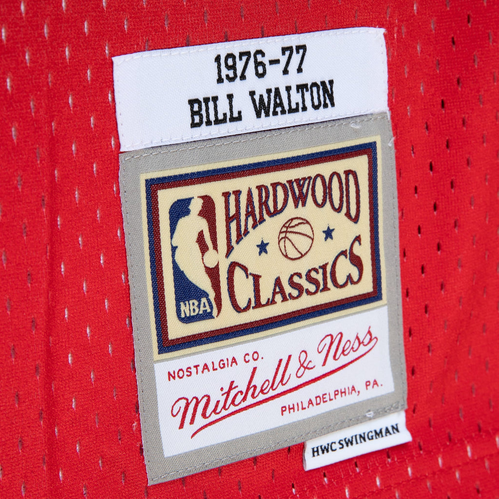 Portland Trail Blazers Bill Walton Mitchell & Ness Red/Black 1976/77 Hardwood Classics Fadeaway Swingman Player Jersey for