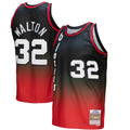 Portland Trail Blazers Bill Walton Mitchell & Ness Red/Black 1976/77 Hardwood Classics Fadeaway Swingman Player Jersey for