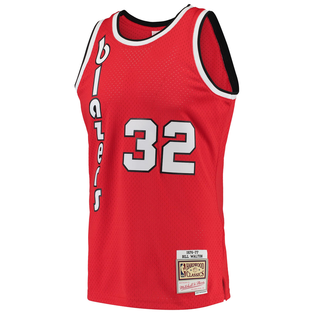 Portland Trail Blazers Bill Walton Mitchell & Ness Red 1976/77 Hardwood Classics Swingman Jersey for Men product image 3,