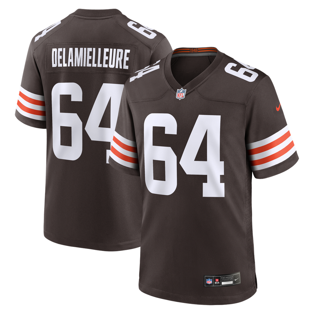 Cleveland Browns Joe DeLamielleure Brown Game Retired Player Jersey product image 1, provided for visual reference and