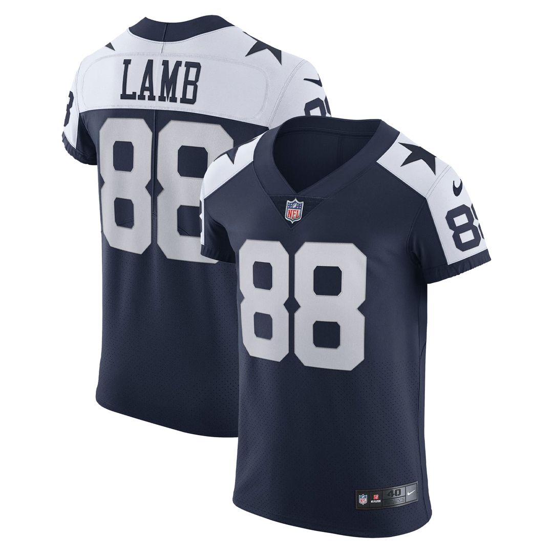 Dallas Cowboys CeeDee Lamb Navy Alternate Vapor Elite Jersey product image 1, provided for visual reference and product