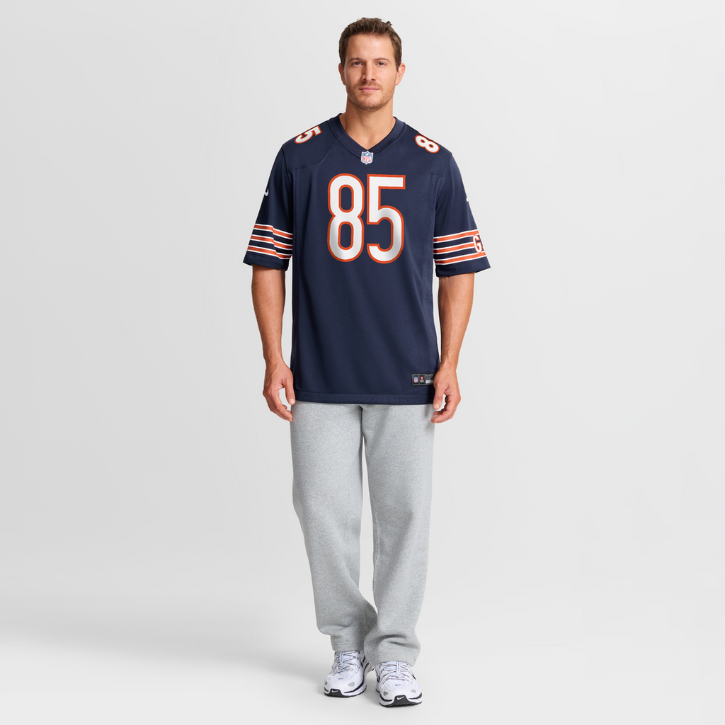 Chicago Bears Cole Kmet Navy Player Game Jersey product image 4, provided for visual reference and product detail review