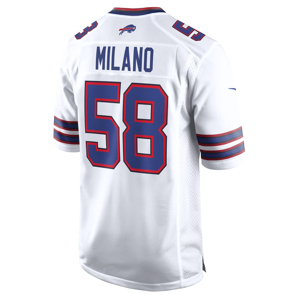 Buffalo Bills Matt Milano White Away Game Player Jersey product image 3, provided for visual reference and product detail