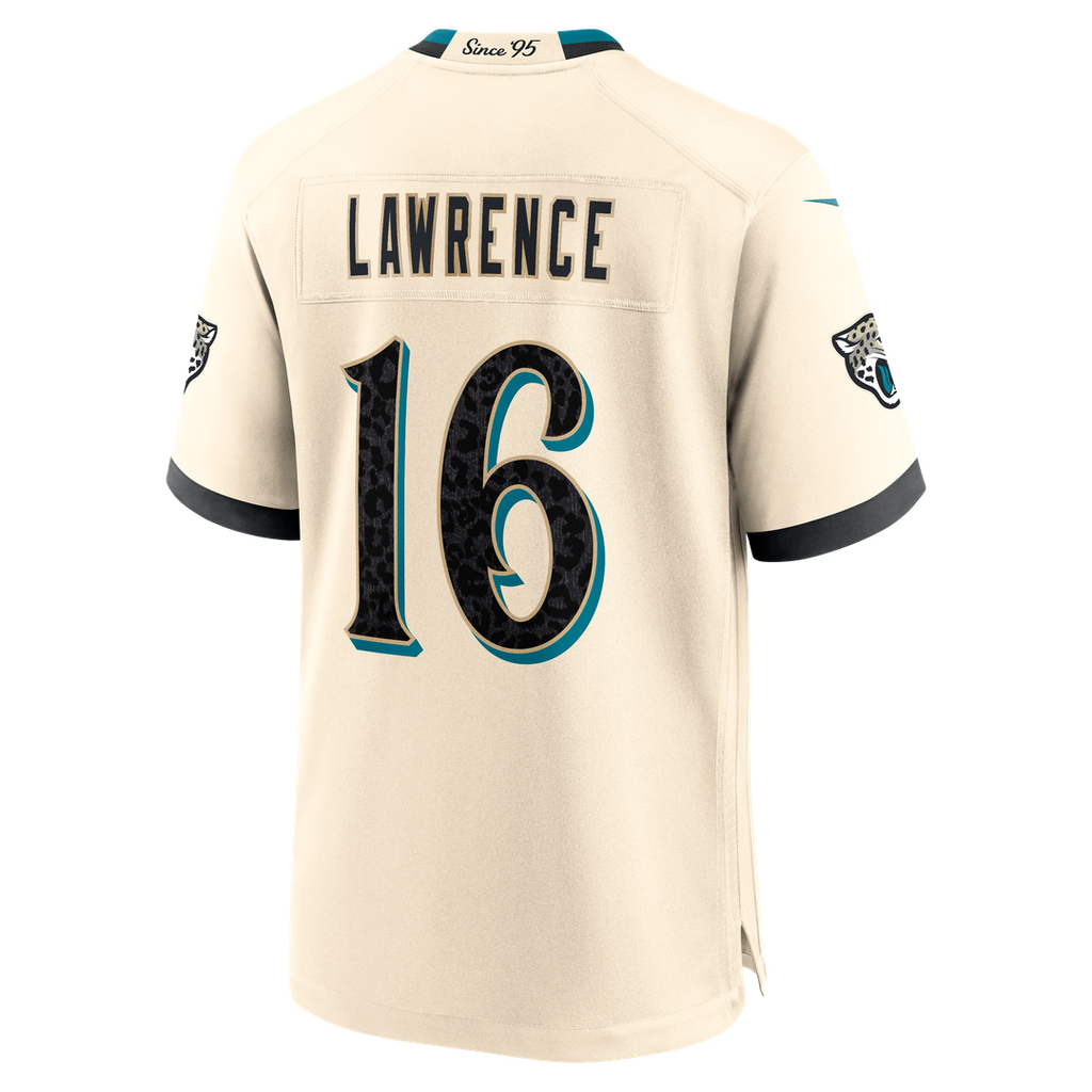 Jacksonville Jaguars Trevor Lawrence Natural 2026 Rivalries Collection Game Jersey product image 7, provided for visual