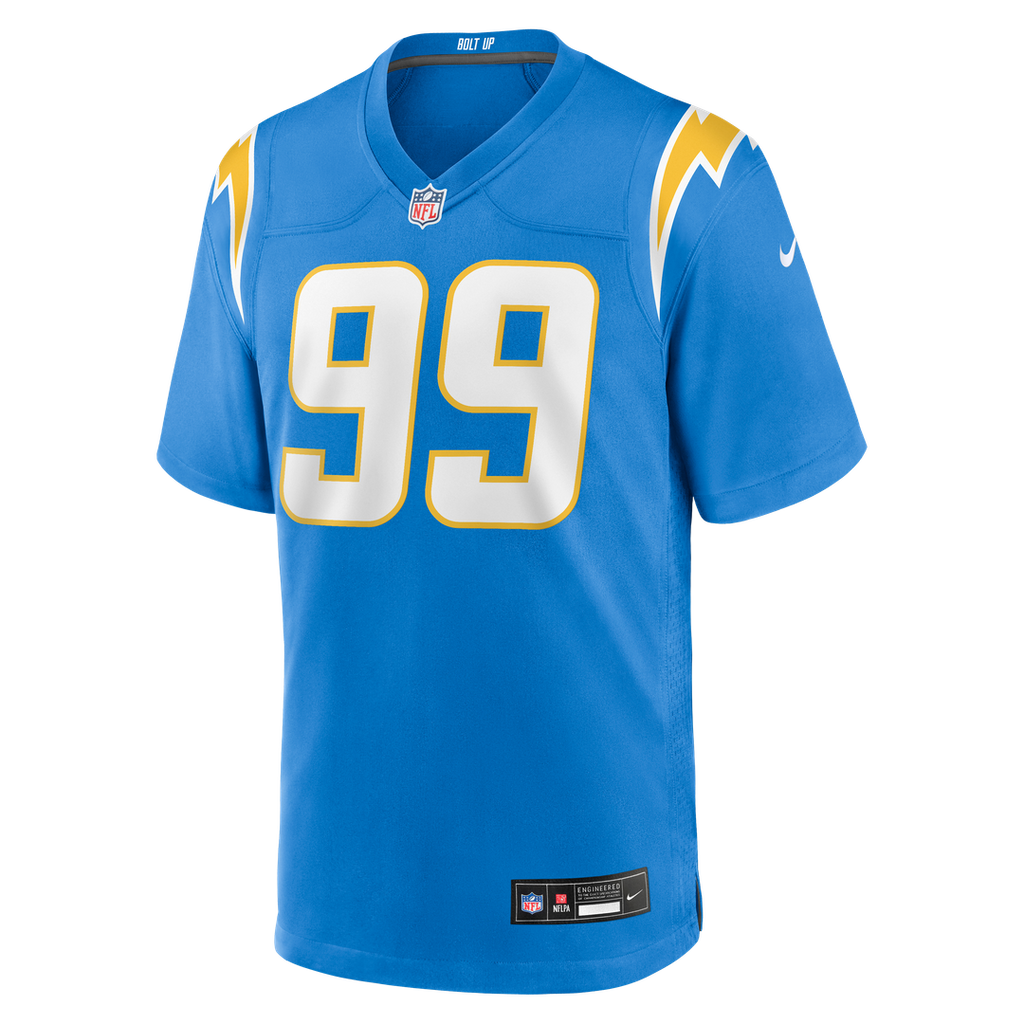 Los Angeles Chargers Jamaree Caldwell Powder Blue Team Game Jersey product image 2, provided for visual reference and