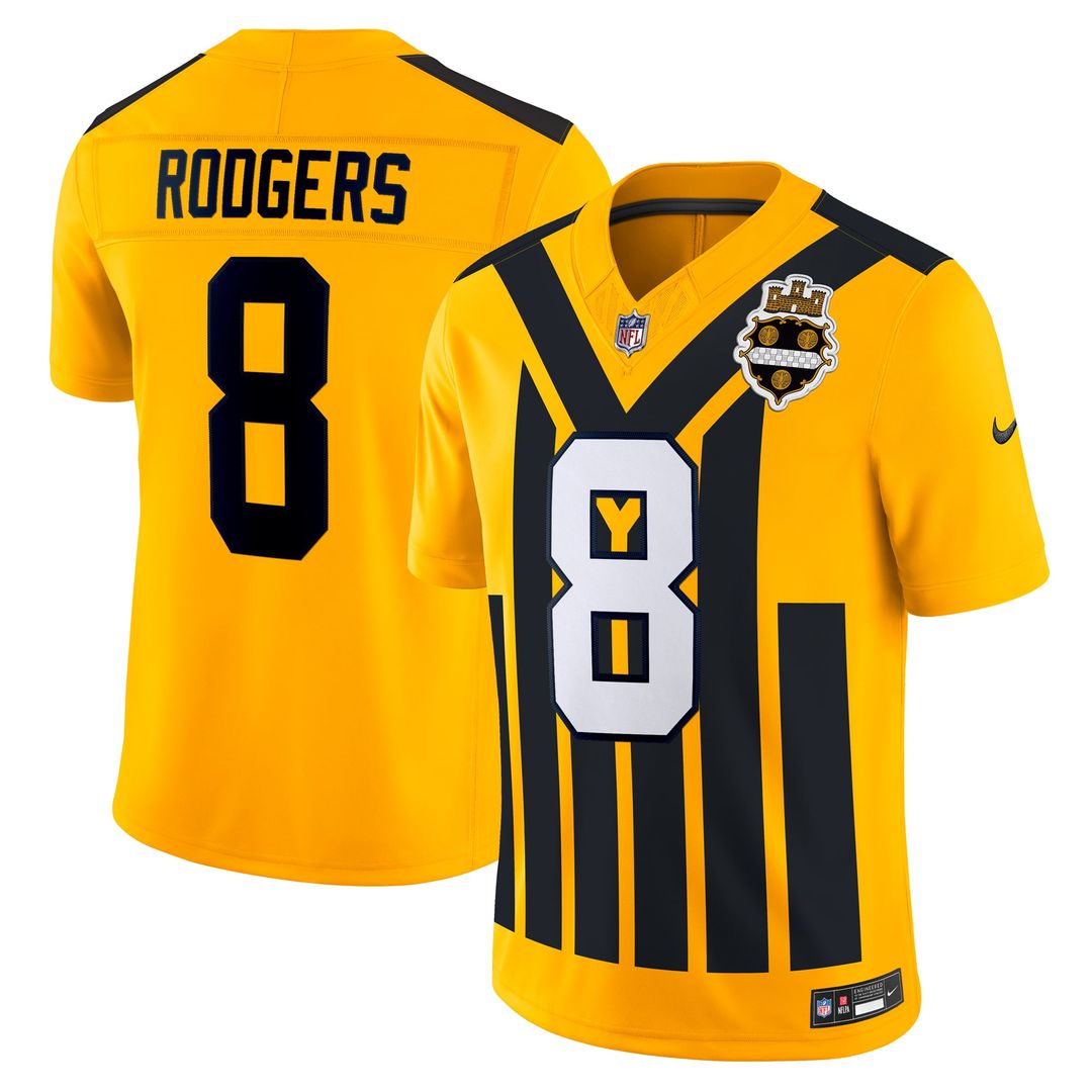 Pittsburgh Steelers Aaron Rodgers Gold Alternate Vapor F.U.S.E. Limited Jersey product image 1, provided for visual