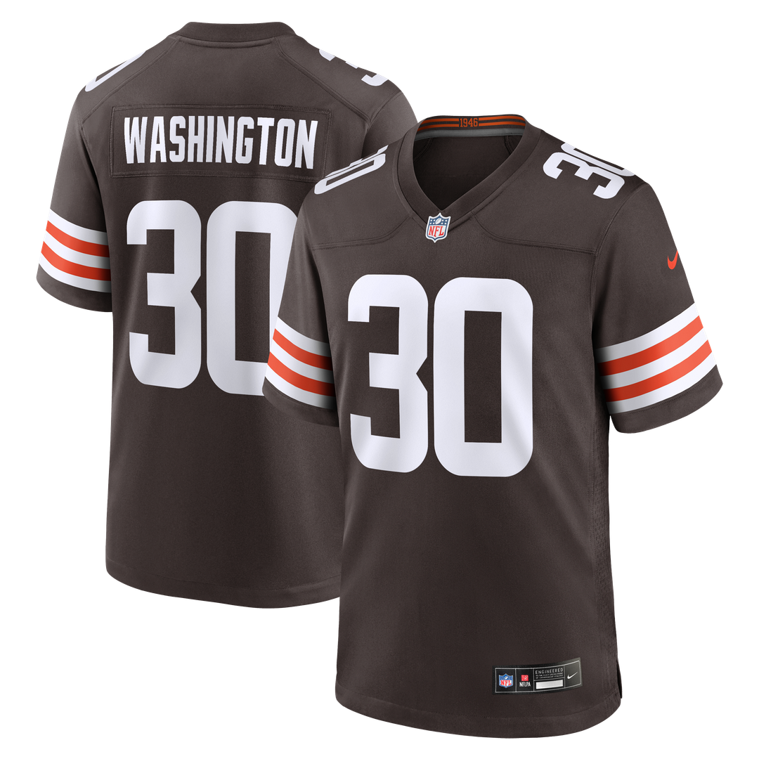 Cleveland Browns Zion Washington Brown Team Game Jersey product image 1, provided for visual reference and product detail