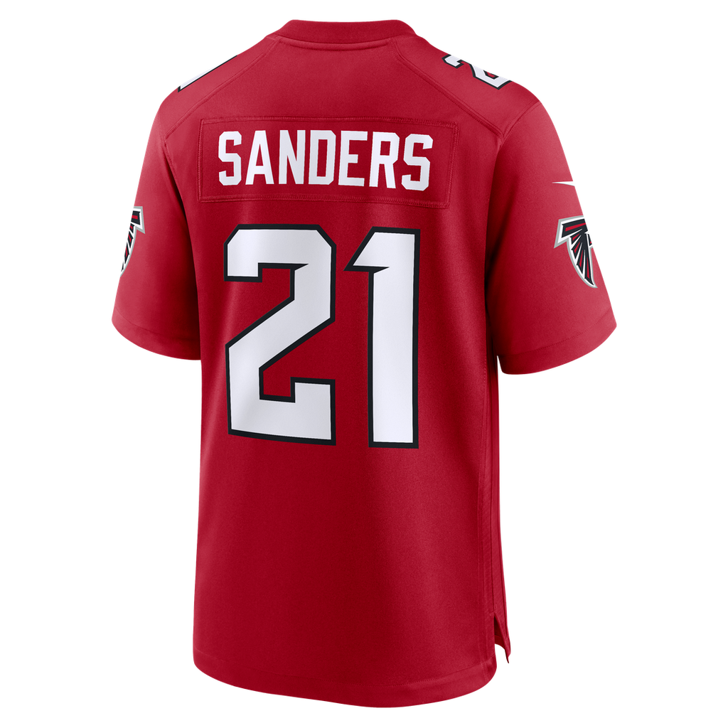 Atlanta Falcons Deion Sanders Red Retired Player Game Jersey product image 3, provided for visual reference and product