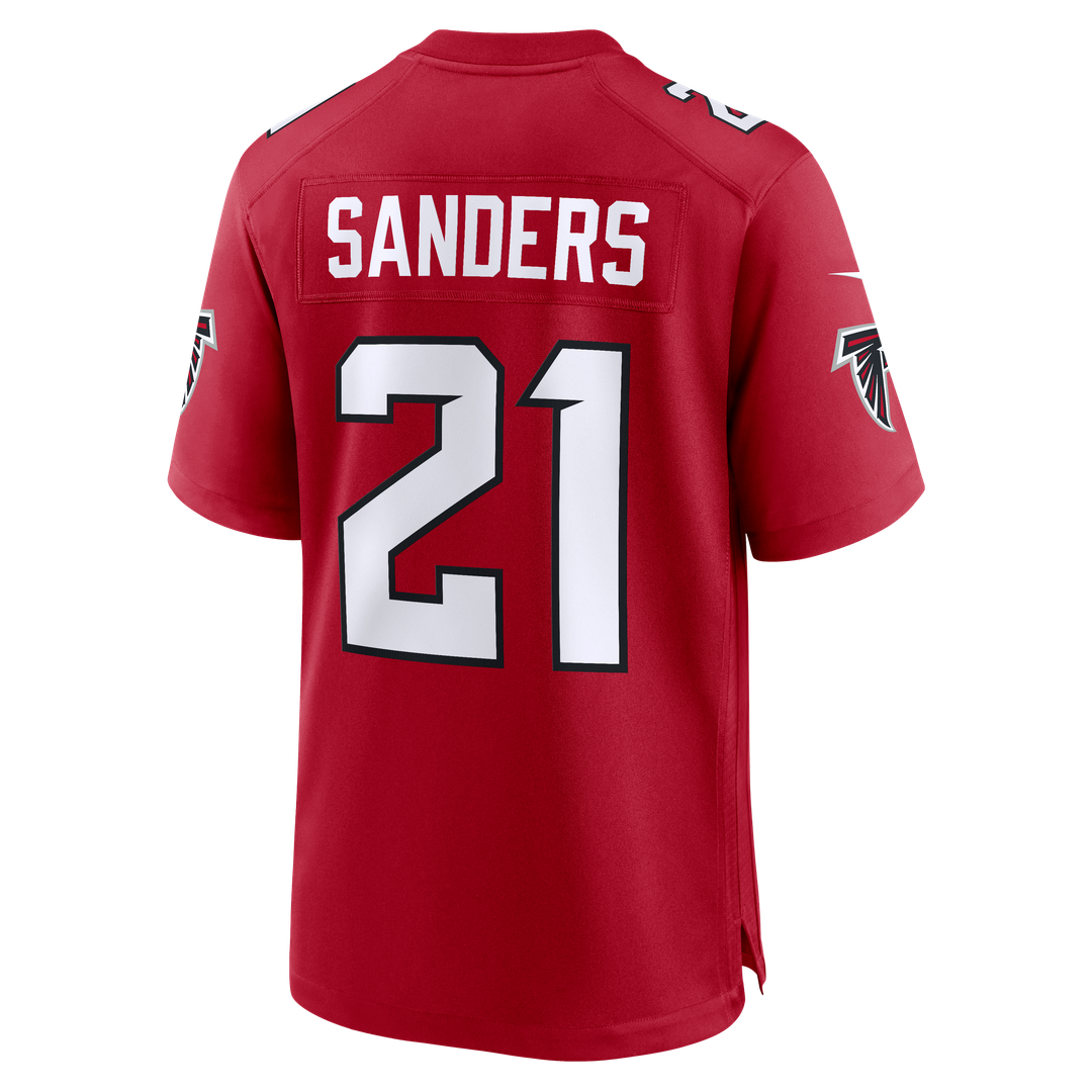 Atlanta Falcons Deion Sanders Red Retired Player Game Jersey product image 3, provided for visual reference and product