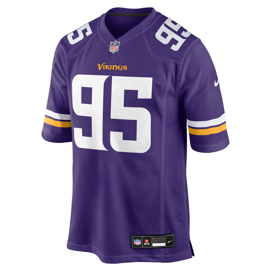 Minnesota Vikings Caleb Banks Purple Team Game Jersey product image 2, provided for visual reference and product detail