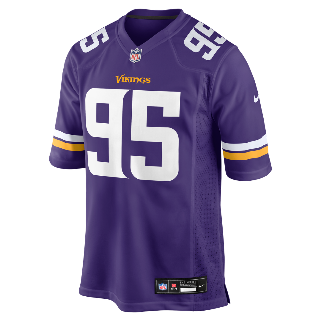 Minnesota Vikings Caleb Banks Purple Team Game Jersey product image 2, provided for visual reference and product detail