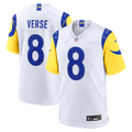 Los Angeles Rams Jared Verse White White Game Player Jersey product image 1, provided for visual reference and product