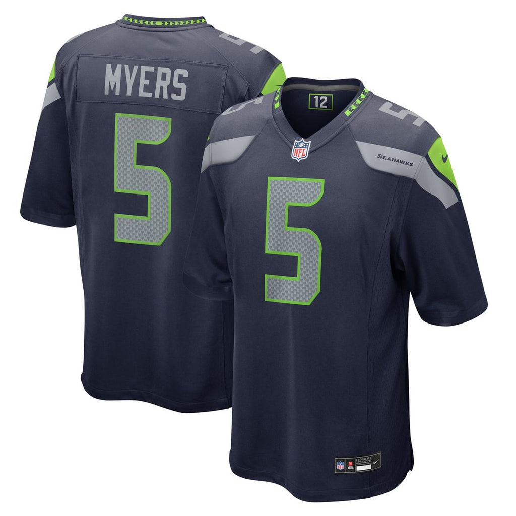 Seattle Seahawks Jason Myers College Navy Game Jersey product image 1, provided for visual reference and product detail