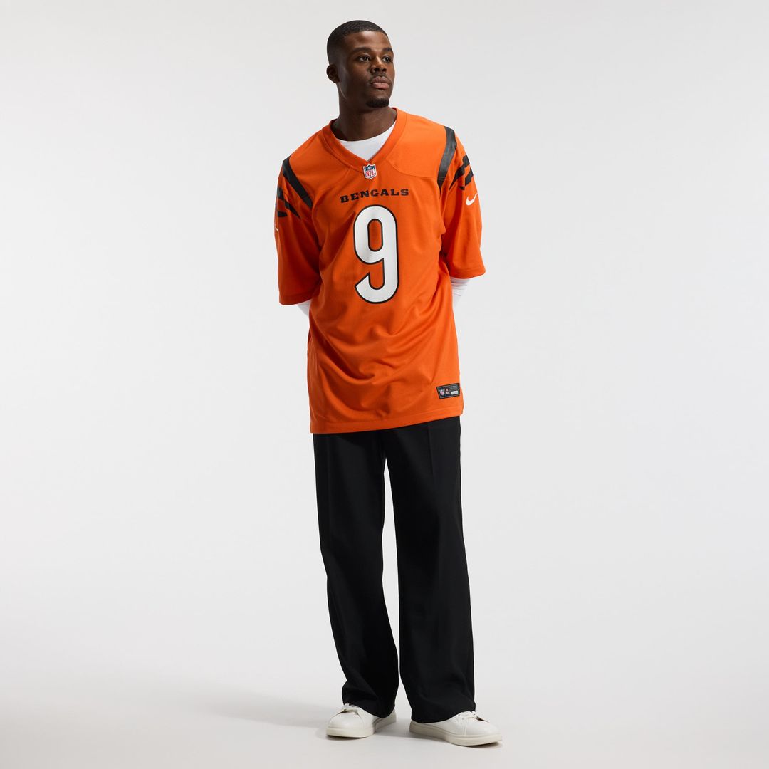 Cincinnati Bengals Joe Burrow Orange Alternate Game Jersey product image 17, provided for visual reference and product