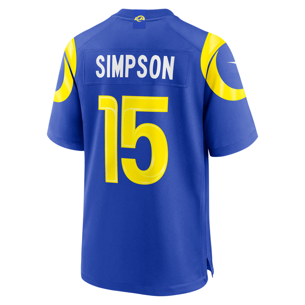 Los Angeles Rams Ty Simpson Royal Team Game Jersey product image 3, provided for visual reference and product detail review