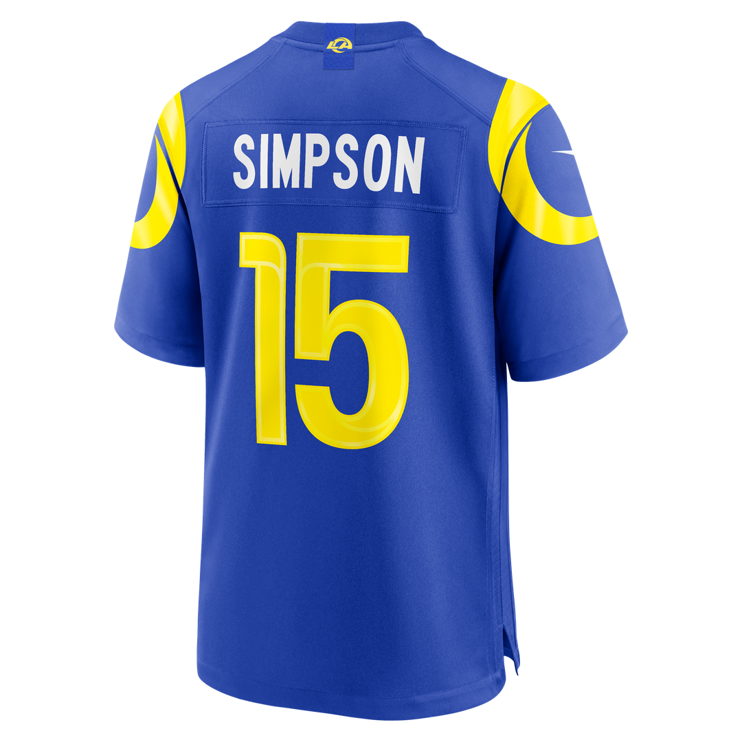 Los Angeles Rams Ty Simpson Royal Team Game Jersey product image 3, provided for visual reference and product detail review