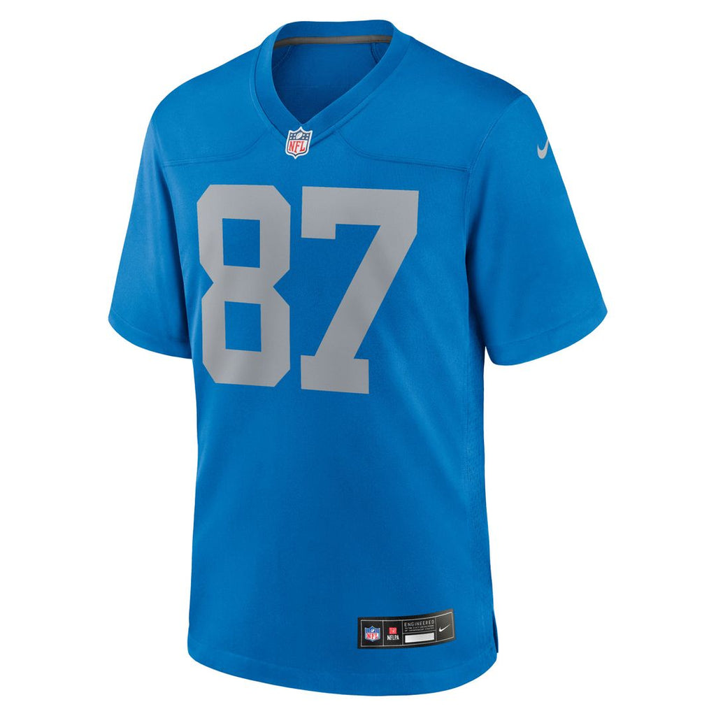 Detroit Lions Sam LaPorta Blue Alternate Game Jersey product image 2, provided for visual reference and product detail review