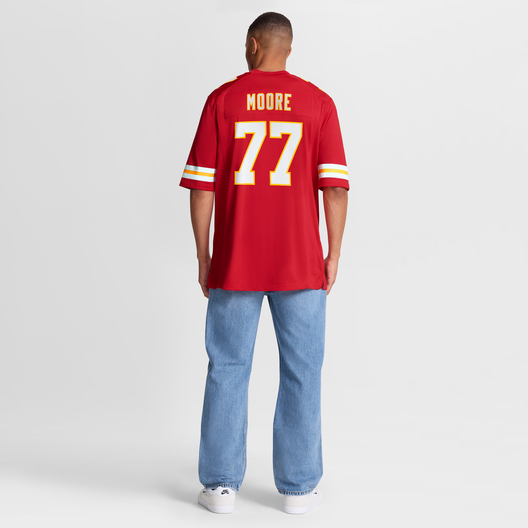 Kansas City Chiefs Jaylon Moore Red Team Game Jersey product image 8, provided for visual reference and product detail review