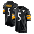 Pittsburgh Steelers Cameron Johnston Black Game Jersey product image 1, provided for visual reference and product detail